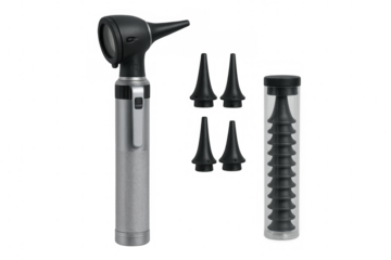 Otoscope with ear specula for medical examination