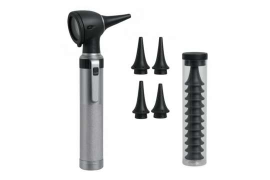 Otoscope with ear specula for medical examination