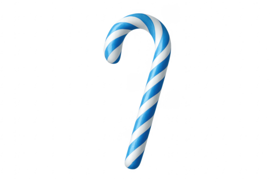 Blue and white striped candy cane christmas sweet