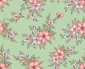 Fotobehang Tropische Bladeren Beautiful floral design for fabric, wallpaper, gift paper print.  © Pattern Stock Design