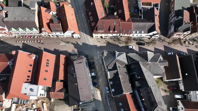 Top down view of old german town of Lemgo
