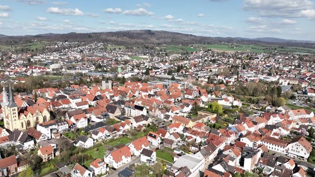 Homes and living in Lemgo Germany aerial view