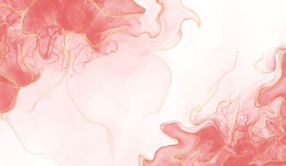 Pink and gold marble texture background with abstract fluid art swirls. Elegant watercolor design with shimmering golden veins, ideal for luxury, wedding, branding, and modern decor.