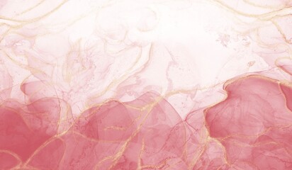 Pink and gold marble texture background with abstract fluid art swirls. Elegant watercolor design with shimmering golden veins, ideal for luxury, wedding, branding, and modern decor.