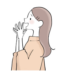 喜ぶ女性の横顔