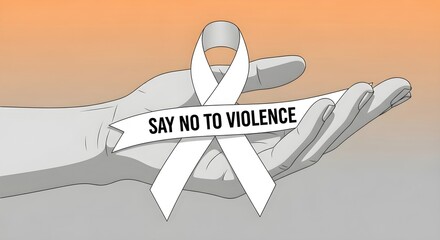 promoting peace and nonviolence awareness with white ribbon symbol for campaigns and educational materials
