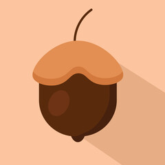 Acorn flat icon isolated  Simple acorn sign symbol in flat style. Autumn element Vector illustration for web and mobile design.
