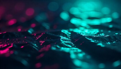 Modern abstract fluid gradient glossy ribbed layers, electric green neon highlights on black Background Wallpaper