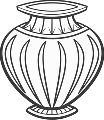 Elegant Ceramic Vase Illustration. Modern Ceramic Vase Artwork. Classic Pottery Vase Design. Decorative Ceramic Vase Drawing. Minimal Style Ceramic Vase. Antique Ceramic Vase Artwork Home Decor