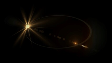 Bright Golden Starburst Lens Flare Effect Light Rays Glowing Overlay Shine Sparkle Digital Photo Design Element Background