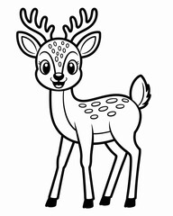 Adorable cartoon deer with spotted coat and large expressive eyes