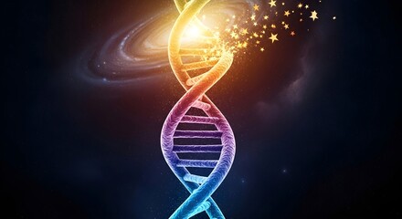Obraz premium Celestial dna in cosmic universe concept with galaxy background
