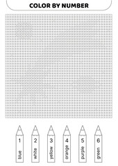 Color by number. Black and white. Shooting star. Pixel coloring book. Numbered squares. Game for kids. Pixel art. Isolated vector illustration eps 10