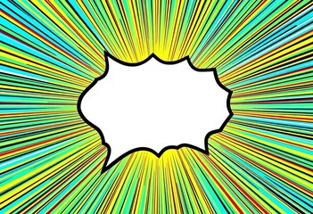 Abstract radial lines bursting from a central point, comic book style speech bubble vector,  dynamic,  rapid