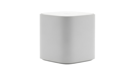 Sleek and minimalist white electronic device with a smooth surface, shown as a plain object isolated on a clean white background with no shadow