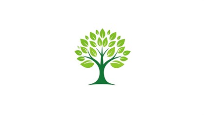Green tree logo on white background