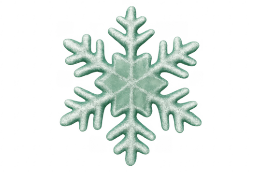 Glittering green snowflake christmas winter decoration on transparent background - Powered by Adobe