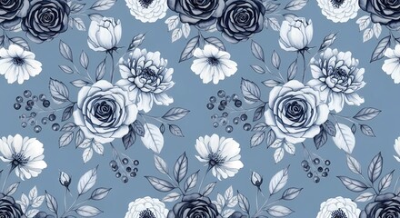 Watercolor floral pattern of hand-painted wildflowers and sprawling leaves tied with a sheer ribbon on a bright white silk background, created for wallpaper and fabric, illuminated with diffused	