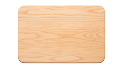 Top-down view of a small, plain wooden table or cutting board, a simple object isolated on a clean white background with no shadow, logo, or text