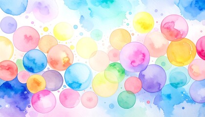 Watercolor bubbles background