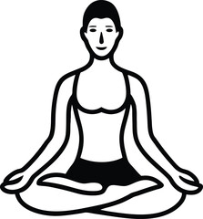 Yoga lotus pose on transparent background