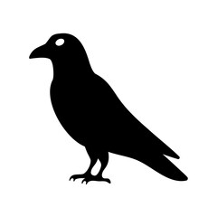 Monochrome crow silhouette on a white background adds drama and mystery