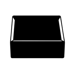 Isolated minimalist black box storage vector illustration on a white background