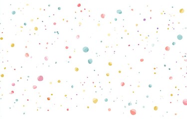 Abstract confetti pattern of pastel-colored circles on a white background