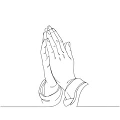 Praying Hands Minimalist Line Art