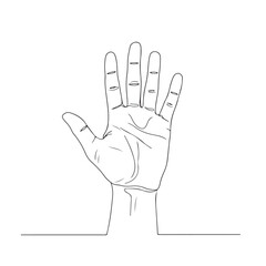 Minimalist Open Palm Hand Drawing