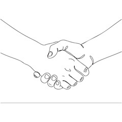 Minimalist Handshake Line Drawing