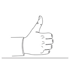 Minimal Thumbs Up Line Drawing
