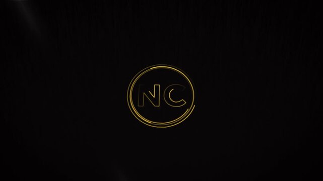 Golden NC Logo Intro Animation  Circular Design
