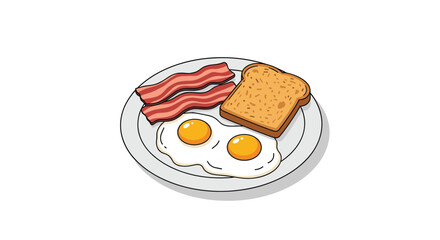 A delicious breakfast plate with fried eggs and toast.