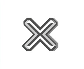Obraz premium Gray stylized capital letter X