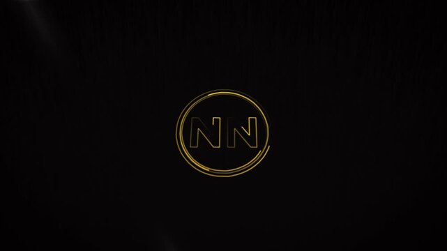 Golden Initials NN Logo Design Elegant