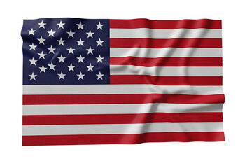 Fototapeta premium Waving american flag isolated on transparent background, a symbol of patriotism