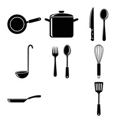 Vector Icons of Kitchen Utensils and Cooking Tools
