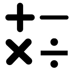 Obraz premium Math Symbols Set – Plus Minus Multiply Divide Icons for Education and Design