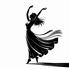 dancing girl silhouette