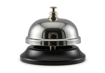 Classic metallic service bell isolated, perfect for hospitality themed imagery