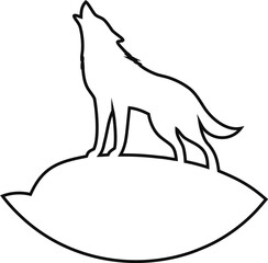 Outline vector of howling wolf, suitable for adventure brand identity, sports mascots, and nature-inspired graphics.
