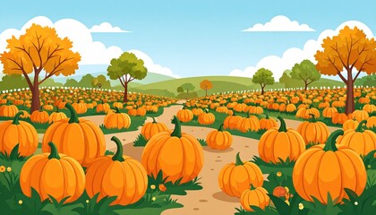Pumpkin patch illustration
