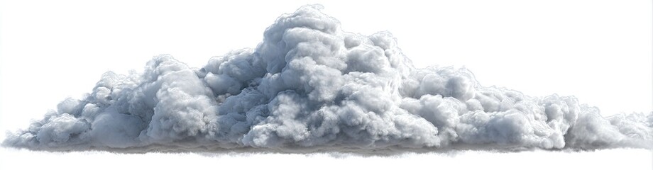 Large, textured cumulus cloud against a white background