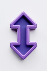 3D purple upward and downward arrow