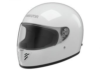 Fototapeta premium Elegant white race car helmet, design for safety and high speed pursuits