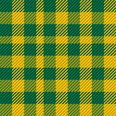Green and yellow seamless plaid tartan pattern, colorful natural fabric swatch, textile, geometric background