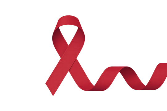 World aids day and national HIV- AIDS and aging awareness month with red ribbon on transparent background - Powered by Adobe