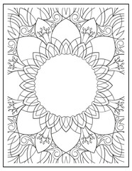 Bold and Easy Mandala Coloring Page & Book for Adults and Kid. High resolution (300 DPI), Ready to print on standard 8.5x11-(A4) inch paper With (No Bleed), Black and White. Vector illustration