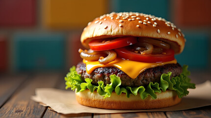 hamburger on a plate